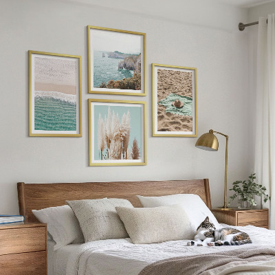 Galería de pared Sombrero de hierba con olas de playa