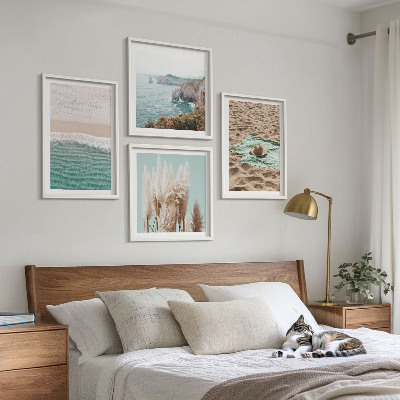 Galería de pared Sombrero de hierba con olas de playa