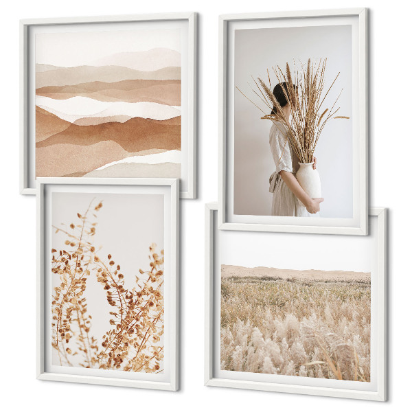 Set de cuadros modernos para salón Motivos vegetales al estilo boho