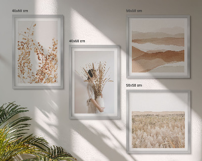 Set de cuadros modernos para salón Motivos vegetales al estilo boho