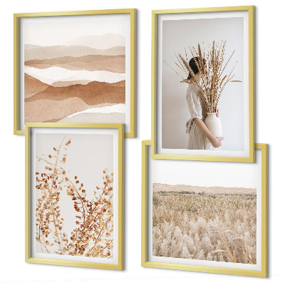 Set de cuadros modernos para salón Motivos vegetales al estilo boho