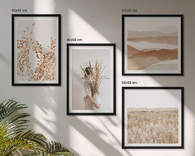 Set de cuadros modernos para salón Motivos vegetales al estilo boho