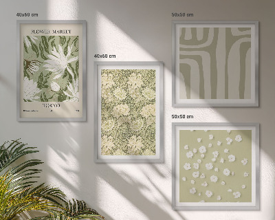 Set de cuadros modernos para salón composiciones bohemias de plantas en tonos pastel