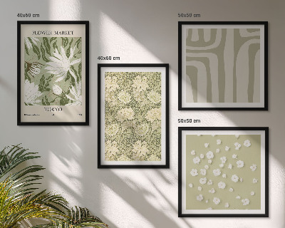 Set de cuadros modernos para salón composiciones bohemias de plantas en tonos pastel