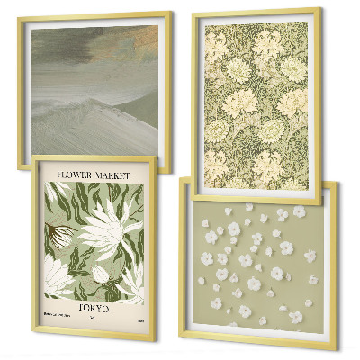 Galería de pared abstracciones florales de estilo bohemio