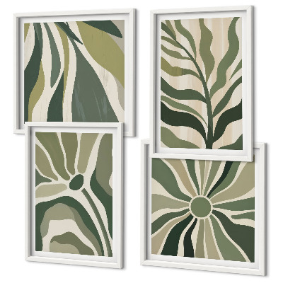 Galería de pared Hojas pintadas con verde