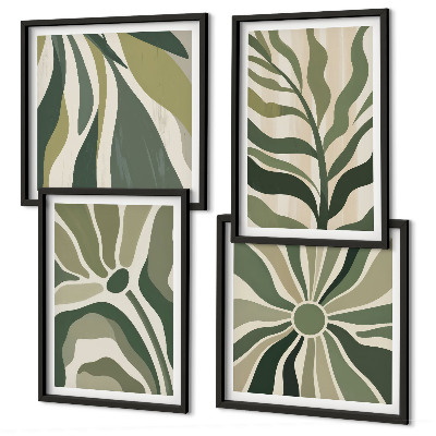Galería de pared Hojas pintadas con verde
