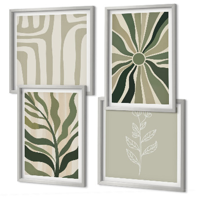 Set de cuadros modernos para salón Diseños de plantas minimalismo verde