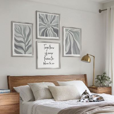 Galería de pared Ilustraciones con motivos florales en tonos pastel