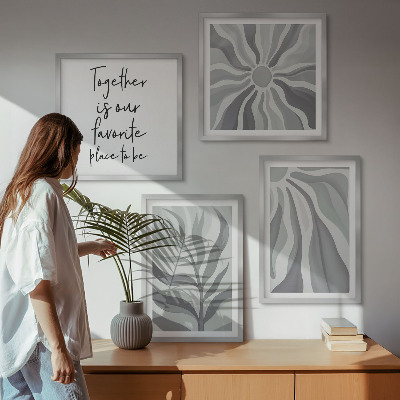 Galería de pared Ilustraciones con motivos florales en tonos pastel