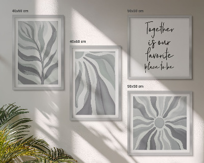 Galería de pared Ilustraciones con motivos florales en tonos pastel