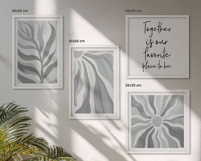 Galería de pared Ilustraciones con motivos florales en tonos pastel