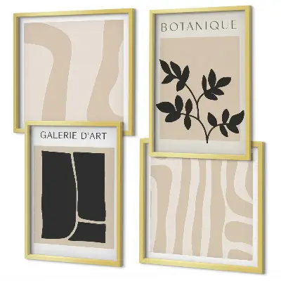 Set de cuadros modernos para salón con motivos vegetales abstractos