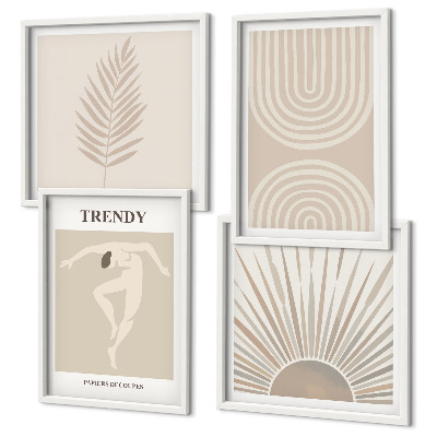 Set de cuadros modernos para salón Pósteres abstractos bohemios en tonos pastel