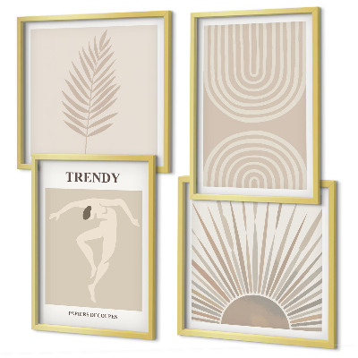 Set de cuadros modernos para salón Pósteres abstractos bohemios en tonos pastel