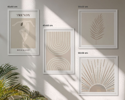 Set de cuadros modernos para salón Pósteres abstractos bohemios en tonos pastel