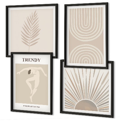 Set de cuadros modernos para salón Pósteres abstractos bohemios en tonos pastel