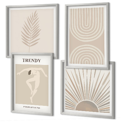 Set de cuadros modernos para salón Pósteres abstractos bohemios en tonos pastel
