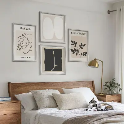 Set de 4 cuadros de pinturas de plantas de Matisse decoración elegante para salón