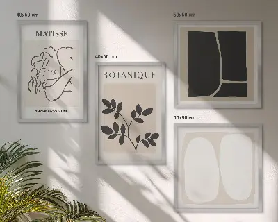 Set de 4 cuadros de pinturas de plantas de Matisse decoración elegante para salón