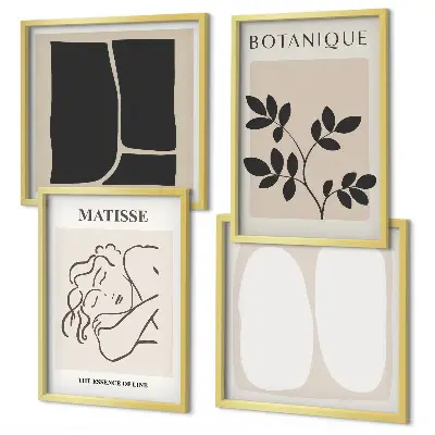 Set de 4 cuadros de pinturas de plantas de Matisse decoración elegante para salón