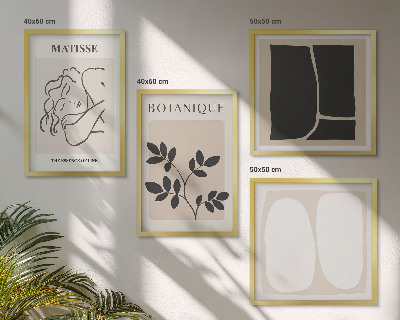 Set de 4 cuadros para salón Las elegantes pinturas de plantas de Matisse