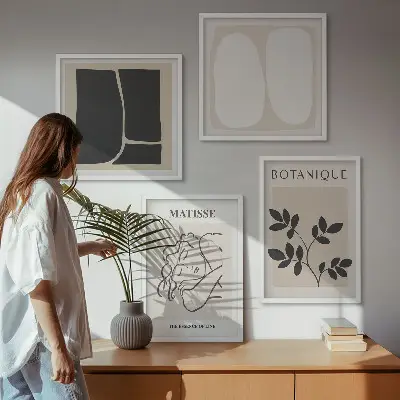 Set de 4 cuadros de pinturas de plantas de Matisse decoración elegante para salón