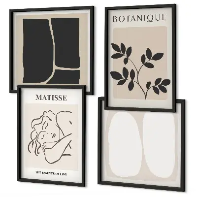 Set de 4 cuadros de pinturas de plantas de Matisse decoración elegante para salón
