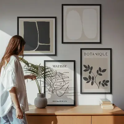Set de 4 cuadros de pinturas de plantas de Matisse decoración elegante para salón