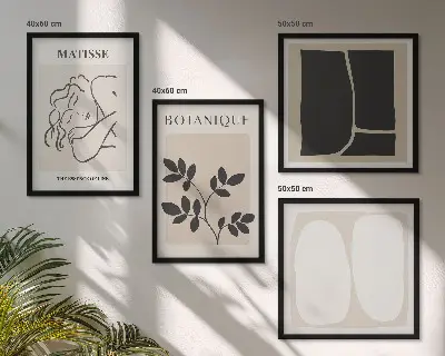 Set de 4 cuadros de pinturas de plantas de Matisse decoración elegante para salón