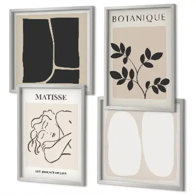 Set de 4 cuadros de pinturas de plantas de Matisse decoración elegante para salón