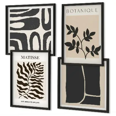 Galería de pared con pósteres minimalistas de plantas