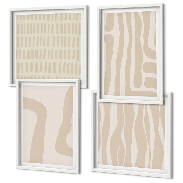 Set de cuadros modernos para salón Patrones bohemios abstractos y formas