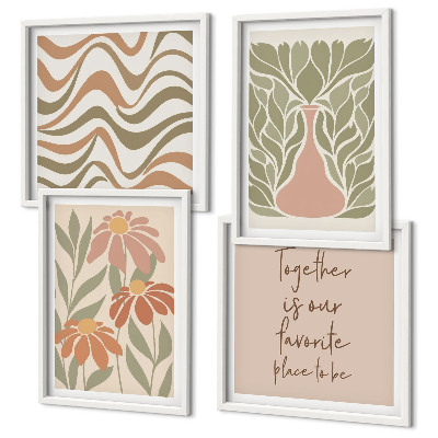 Galería de pared flores abstractas en tonos pastel
