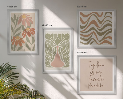 Galería de pared flores abstractas en tonos pastel