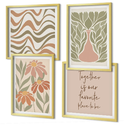Galería de pared flores abstractas en tonos pastel