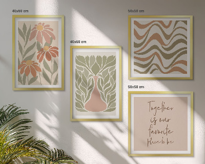 Galería de pared flores abstractas en tonos pastel