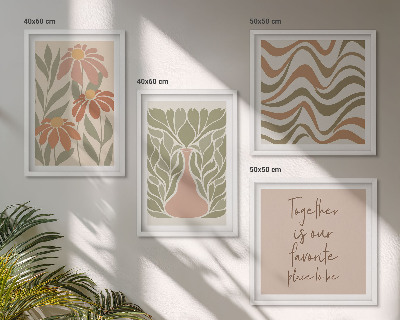 Galería de pared flores abstractas en tonos pastel