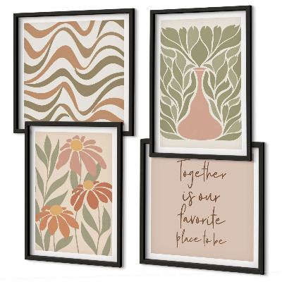 Galería de pared flores abstractas en tonos pastel