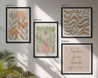 Galería de pared flores abstractas en tonos pastel