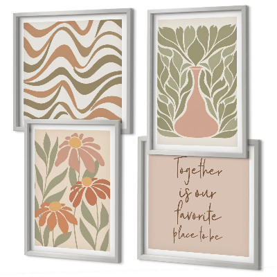 Galería de pared flores abstractas en tonos pastel