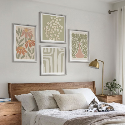 Set de cuadros modernos para salón Estilo boho minimalista floral