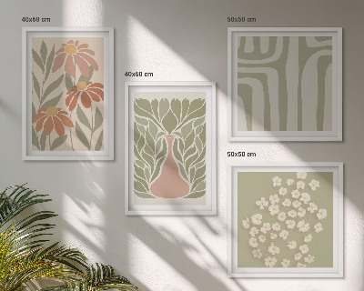 Set de cuadros modernos para salón Estilo boho minimalista floral