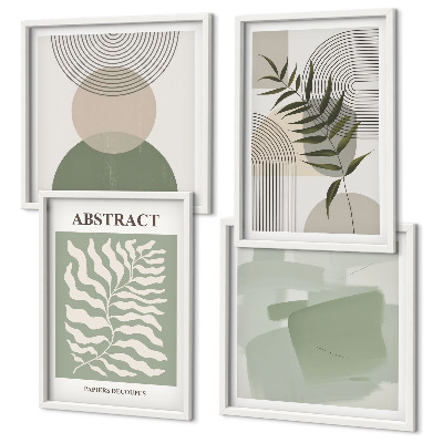 Set de cuadros modernos para salón Abstracciones botánicas bohemias