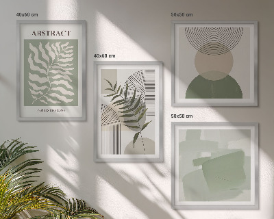 Set de cuadros modernos para salón Abstracciones botánicas bohemias