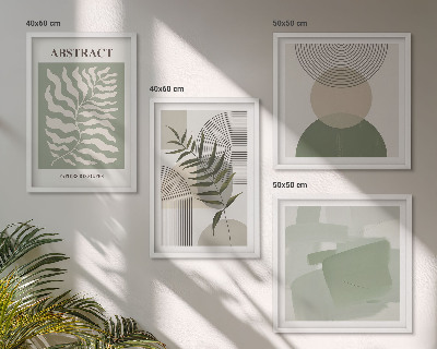 Set de cuadros modernos para salón Abstracciones botánicas bohemias