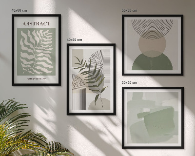 Set de cuadros modernos para salón Abstracciones botánicas bohemias