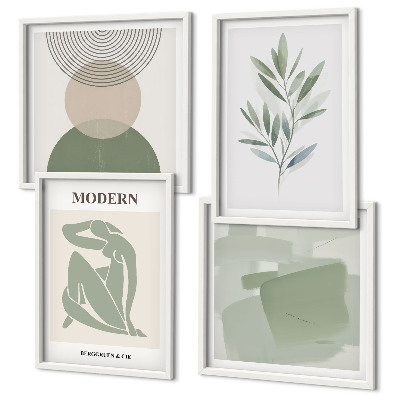 Galería de pared Gráficos abstractos de plantas con estilo