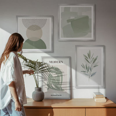 Galería de pared Gráficos abstractos de plantas con estilo