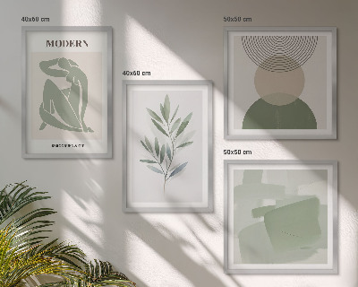 Galería de pared Gráficos abstractos de plantas con estilo